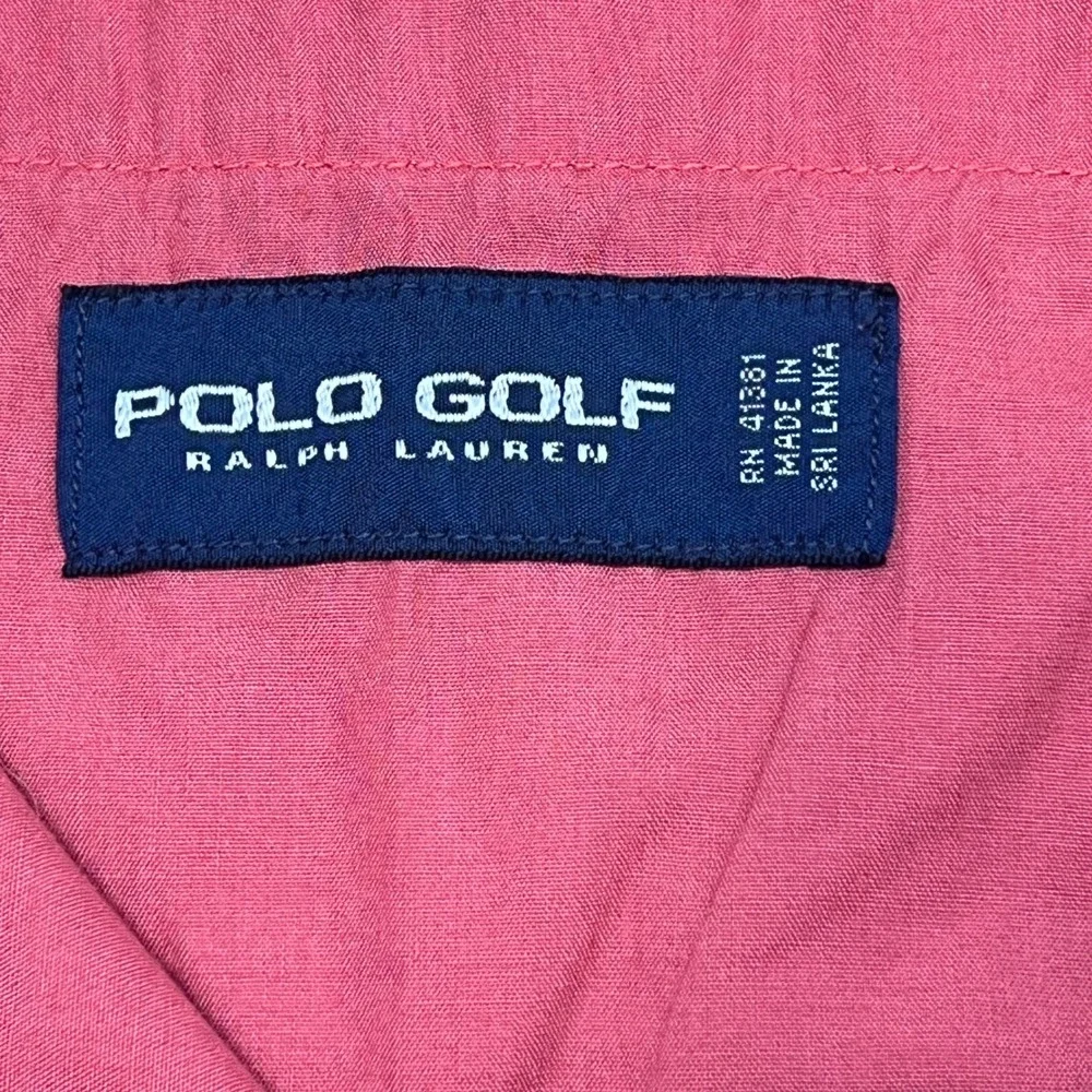 Polo Golf Ralph Lauren Mens Salmon Red Pima Cotton Chino Shorts Sz 34 Flat Front